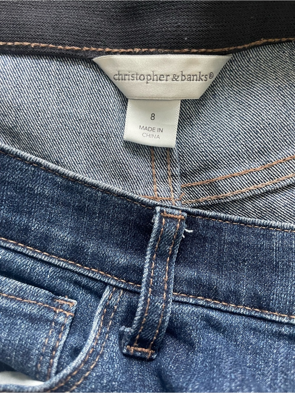 Christopher & Banks Indigo Cropped Blue Denim Jeans 22” inseam size 8 but larger